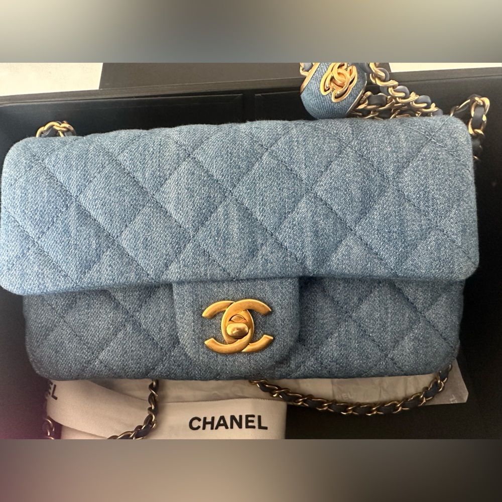 Denim Pearl Crush Mini Rectangular
